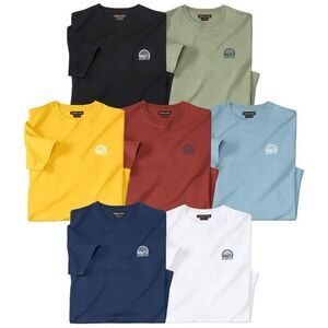 Atlas For Men Mens Cotton T-Shirt (Pack of 7) / Multicolored